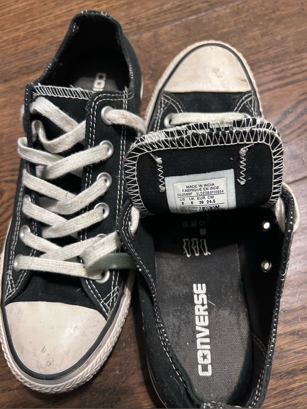 Converse women’s Black and White Low-Top Canvas Sneakers